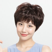 월드홀릭 여성 통가발 웨이브 단발 숏컷 중년여성 마담 yJF02, 개, 내추럴 블랙