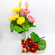 성묘 조화 연꽃 불교 꽃 조화장식, R003) 연꽃부쉬(핑크)