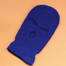 방한마스크 바라클라바 오토바이바라클라바 해골 스크래치 자수 3 구멍 발라클라바 니트, 파란색