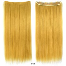 붙임머리 5 클립 헤어피스 부분가발오렌지 긴 자연 스트레이트 헤어 스타일 내열성 부분가발여성용 섬유 가발, [48] 22