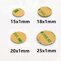 자석 강력자석 냉장고자석 원형자석 10 개몫 네오디뮴 자석 151 181 201 251 벨트 3M 자기 접착제 N35 NdFe, 04 25x1mm