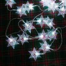 한소픈 LED 눈 결정체 전구 눈송이 눈꽃 인테리어 전구 크리스마스 소품 겨울 인테리어소품 트리 장식품 줄줄이 조명