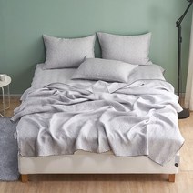 트윙클 3중직 풍기인견 스프레드 베개세트 Q, 색상:블루