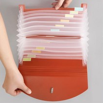 영수증 통장 수납 아코디언 파일 포켓 보관함 부동산 문서 화일 서류 사무용품 클리어화일 오피스 클리어, 브라운