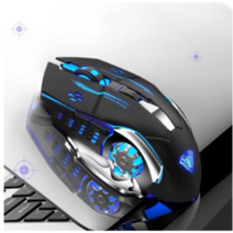 LED 4색 인체공학 컴퓨터 무선 게이밍 마우스 게임 전문 PC방, 화이트