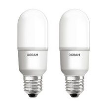 오스람 LED 스틱 전구 램프 7W 9W 10W 12W (2개 묶음), 2개, 9W (865) 주광색(흰색빛)