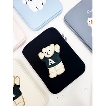 [홈뚜] 아이패드 11인치 12.9 귀여운 파우치 케이스 갤럭시탭 미니 프로 쿼카 곰돌이, 곰돌이(블랙)