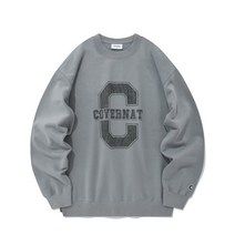 스트릿 커버낫 COVERNAT 빅 컬리지 C 로고 맨투맨 블루 편한 착용감