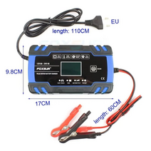 산업용 배터리 충전기 자동차 12v 8a24v 4a 3단 자동 트럭용 12v 24v 8a 스마트, EU 플러그 블루