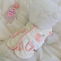 강아지 피치무늬 큐트 포켓 조끼, 화이트