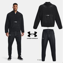 언더아머 남성 루즈핏 우븐 하프집업 아노락 바람막이 팬츠 트레이닝복 세트 7183-7182