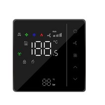 환풍기 배기팬24V 220V NC/밸브 3 단 터치 스크린 온도 조절기 제어 팬 코일 장치 덕 과 함께 작동, BLACK_2Pipe_220VAC(110240V)