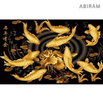 아비람 DIY 명화 그리기 유화 세트 정물 골드펄, 황금잉어