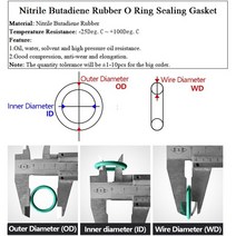 NBR O 링 씰 개스킷 두께 CS 2.5mm OD 6 ~ 190mm 니트릴 부탄올 고무 스페이서 오일 저항 와셔 둥근 모양, 01 2.4mm, 73 OD 120mm ID 115.2mm
