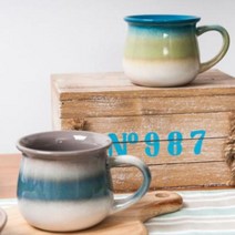 르에시앙 힐로소피 항아리 머그컵 / 도자기 홈카페컵 북유럽 특이한 커피잔 머그컵세트, 르에시앙항아리머그（블루）