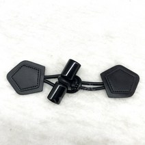 떡볶이단추 코트 단추 5개 1세트 부자재 가죽 버클 도매 3색, 블랙