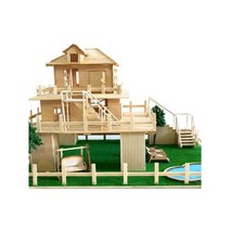 건축 모형 제작 DIY키트 나무스틱 목조 주택 키덜트, 상세 페이지 참고, 반제품+ 도면 방+장식 A+가구