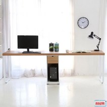 50T상판 철다리 본체통 2400 2인용책상 G-309, 화이트