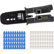 RJ45 네트워크 케이블 크림퍼 8P6P4P 3 목적 테스터 래칫 도구 스퀴즈 크림핑 와이어 플라이어 Cat6 커넥터 포함, 1 Set