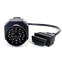 1pc obd obd ii 어댑터 bmw 20 핀 대 obd2 16 핀 암 커넥터 e36 e39 x5 z3 bmw 20pin, 검은색