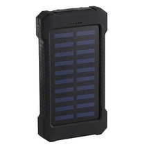 상단 태양 보조베터리 방수 50000mAh 태양 열 충전기 2 USB 포트 Xiaomi 아이폰에 대 한 외부 충전기 보조베터리 LED 빛, Black, 규격 없음