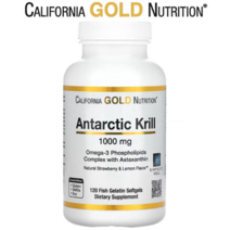 남극 크릴 오일 아스타잔틴 함유 오메가3 인지질 복합체 RIMFROST 천연 딸기 및 레몬 1 000mg 피쉬 젤라틴 소프트젤 120정, 1개