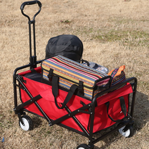 고강도 캠핑 웨건 수레 폴딩 80kg 블랙 레드 블루
