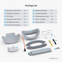 핸드폰VR BOBOVR P4 배터리 독 Pico VR 헤드셋용 5200mAh 마그네틱 팩 Pro 액세서리용 벌집 패드 포함, 01 P4-1