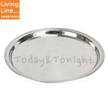 Kitchen 스텐 원형 서빙 트레이 철쟁반 스텐레스 써빙 트레이 빵쟁반 카페 메탈 쟁반 은쟁반, ♡스텐원쟁반 17인치♡, [ 1개 ]