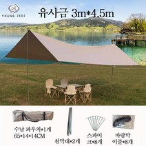 타프 그늘막타프 타프스크린 야외 캐노피 텐트 캠핑 휴대용 캠핑 피크닉 자외선 차단제 방수 농축 보호 퍼 골라 천막, 3m*4.5m, 유사금