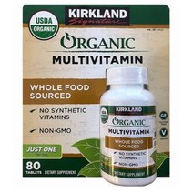 커클랜드 유기농 멀티비타민 80 코팅 타블렛