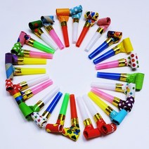 h (100개입) 코끼리피리 파티용 피리-(무늬 혼합) 나팔, 혼합색상, 100개