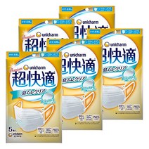 (PM2.5 대응) 슈퍼 쾌적한 마스크 숨 쉬는 타입 보통 5 장 (unicharm) × 5 개 세트
