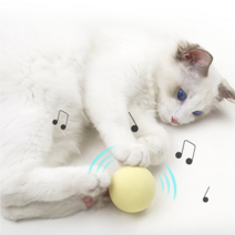 반이네 고양이 장난감 용품 동물소리 중력 사운드 볼 친환경 EVA 양모 소재 1P, 양모-빨강