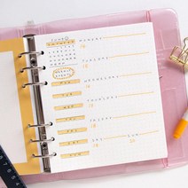 다이어리리필 도트 6공 컬러 노트내지 다이어리속지