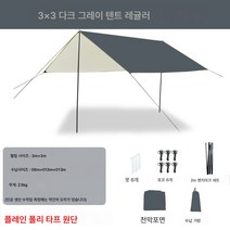 Z3JC 아웃도어 캠핑 코팅 실버 차양 다용도 두꺼운 그늘막, 다크그레이3m*3m배색봉16mm