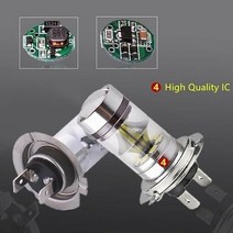 차량셀프도색 자동차보수 2X 100W H4 H7 슈퍼 브라이트 20Smd Led 자동차 주간 주행 운전 안개등 램프 6000, 03 12000K Ice Blue_08 H16 (JP)