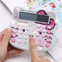 예쁜 계산기 헬로키티계산기 학생선물 캐릭터계산기 보석계산기, 핑크