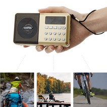 휴대용 포터블 USB 스테레오 낚시 등산 MP3 스피커 포켓 라디오, YX974 블랙