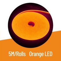 5m/rolls 좁은 네온 라이트 스트립 6mm DIY LED SMD 2835 120LED IP65 방수 소프트 바 크리스마스 휴일 모, 01 6x12mm_01 DC12V_01 5m, 05 Orange