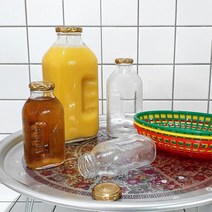 레트로 보리차 대용량 냉장고 유리 물병 냉장고물통 대형 세척이편한 까페 우유, 245ml