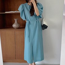 L.ONLINE SHOP튤립셔링 벌룬 밴딩 루즈핏 롱원피스 트임드레스2컬러 원피스 하객룩 트위드원피스 쉬폰원피스 뷔스티에원피스