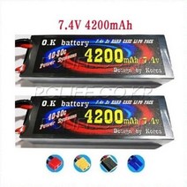 (당일발송)RC카용 7.4V 4200mAh 2s LI-POLY BATTERY 두개콤보, EC5