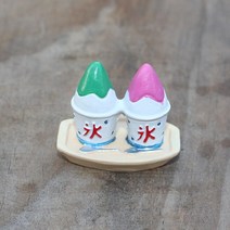 곰돌이트레이 인테리어 악세사리 열쇠 트레이 시뮬레이션 음식 커피 케이크 미니 입상 장식 요정 정원 만화 캐릭터 동상 모델 수지 공예 장난감 장식품 1 개, 14 Double Ice cream