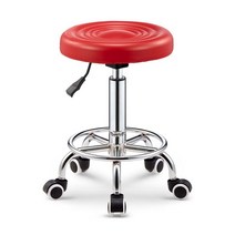 동글이 바퀴 미용의자 보조 의자 로라타입 병원 진료 네일 진찰 원형 바퀴형 체어 다용도, 표준, 물결무늬 레드 도르래