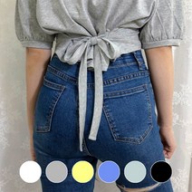 바이투엘 뒷리본 여리여리 벌룬 크롭 반팔티 반팔 티셔츠