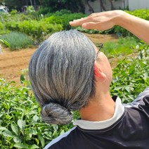 흰머리가발 쪽진머리 할머니 가발 촌캉스, 1개