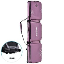 스노우보드 가방 스노우보드가방 스키 보드 보호대 캐리어 플레이트 겨울 신색 트롤리 무음 바퀴 풀러블 팩 퍼플 레드 화이트, 주황색