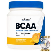 미국산 뉴트리코스트 BCAA 파우더 508g 오렌지 망고 2:1:1 Nutricost 선물증정, 2개