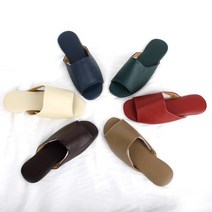 고급 가죽 실내화 호텔 슬리퍼 거실 실내슬리퍼 홈 거실화 병원 사무실 룸슈즈, 네이비